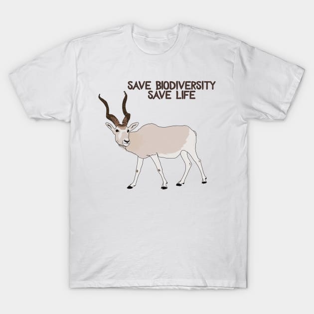 Save biodiversity Addax subtile version T-Shirt by FabuleusePlanete